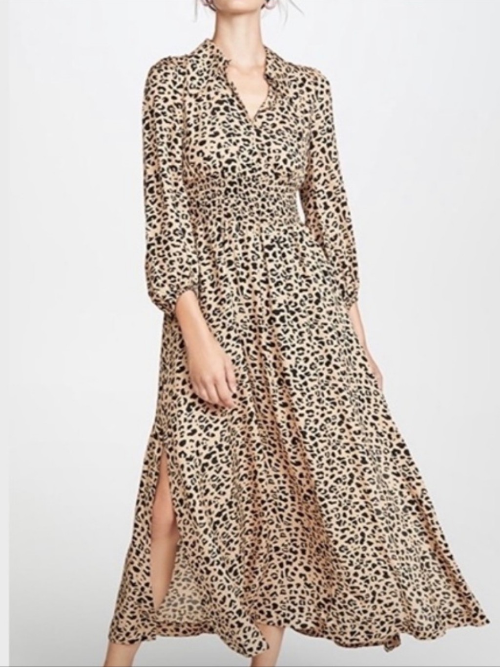 Leopard-Print Maxi Dress In Tan And Black